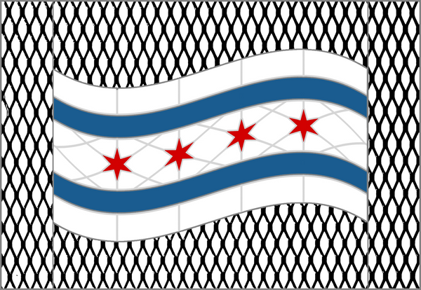 Chicago Flag Industrialized Stained Glass