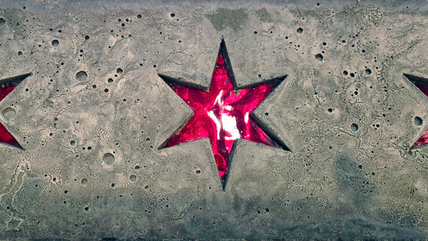 Chicago Flag Cast Concrete